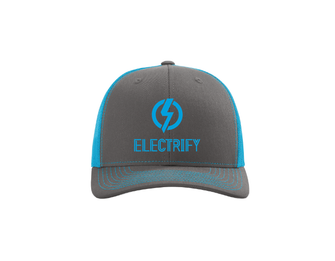 EE Trucker Hat - Charcoal/Neon Blue