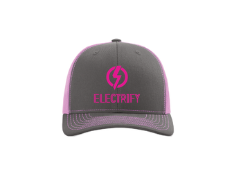 EE Trucker Hat - Charcoal/Neon Pink