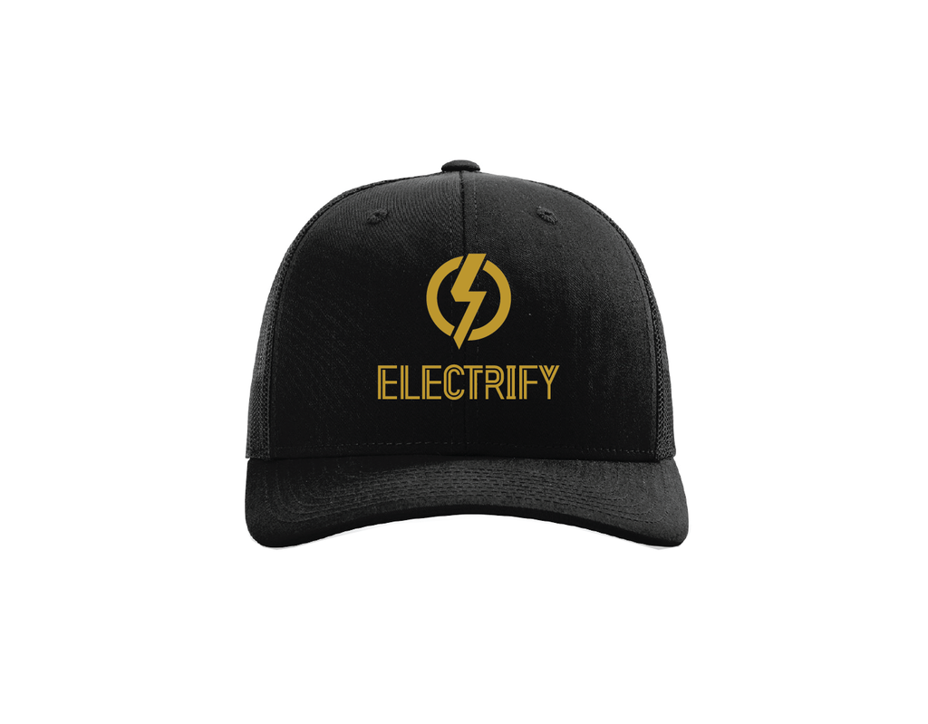 EE Trucker Hat - Black W Gold– Electrify Expo Merchandise